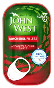 John West Mackerel Fillets In Tomato & Chilli Sauce 125 g