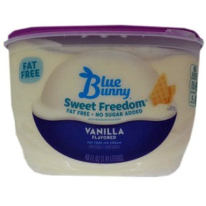 Blue Bunny Sweet Freedom Vanilla Fat Free No Sugar Added 1.4 L