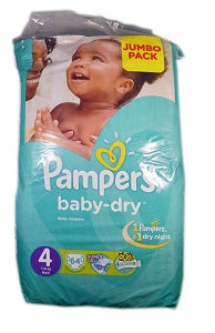 Pampers Baby Dry Jumbo Pack 4 Maxi 7-18 kg x64 (NG)