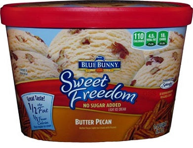 Blue Bunny Sweet Freedom Butter Pecan No Sugar Added 1.45 L
