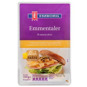 Emborg Emmentaler 45 Percent Sliced 150 g
