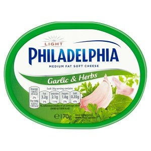 Philadelphia Light Soft Cheese Garlic & Herbs 170 g