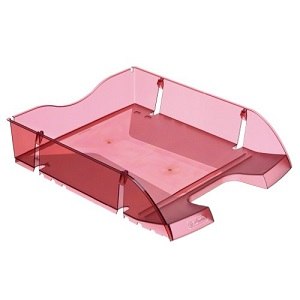 Herlitz Filing Tray Space Made From Recycleable Pet - Red Translucent