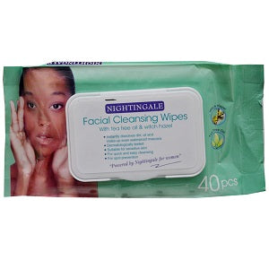Nightingale Facial Cleansing Wipes With Tea Tree Oil & Witch Hazel x40