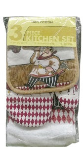 Spar Kitchen Set x3 (Towel Pot Holder & Oven Mitt)