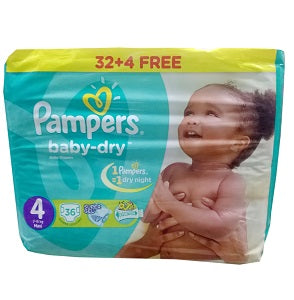 Pampers Baby Dry Size 4 Maxi 7-18 kg x36 (NG)