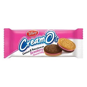 Tiffany CreamO's Chocolate & Vanilla Biscuits With Strawberry Flavour 27 g