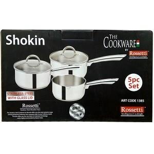 Rossetti Shokin Stainless Steel With Glass Lid x5
