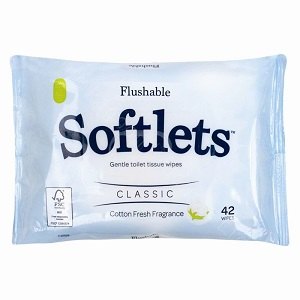 Softlets Gentle Toilet Tissue Wipes Classic x42