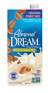 Dream Almond Unsweetened Milk 1 L