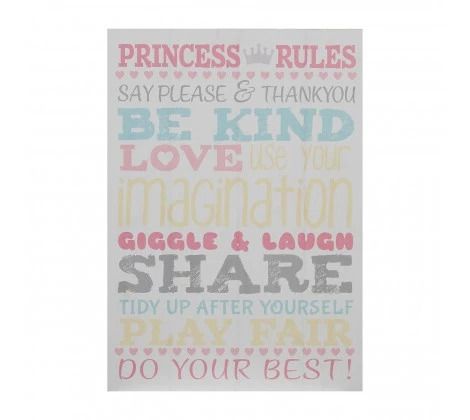 Premier Wall Plaque - Kids Princess Rules 20 x 28 cm