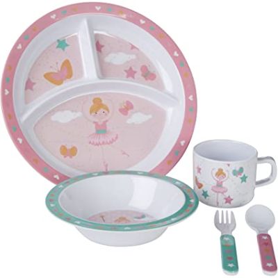 Premier Mimo Kids Melamine Dinner Set - Bella Ballerina - 5 Pieces