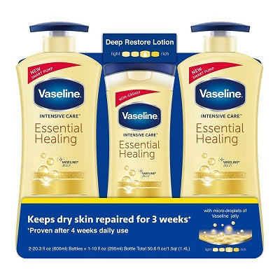 Vaseline Intensive Care Essential Healing 600 ml x2 + 295 ml