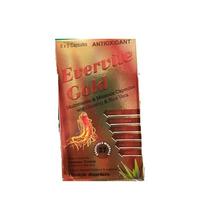 Evervite Gold Anti-Oxidant 6 Capsules x5