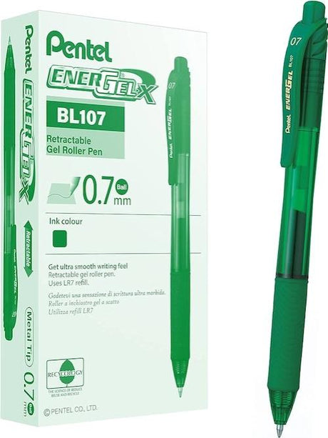 Pentel Energel-x Metal Tip 0.7 mm - Green