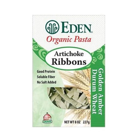 Eden Organic Pasta Artichoke Ribbons Golden Amber Durum Wheat 227 g