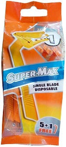 Supermax Single Blade Disposable Short Handle x5