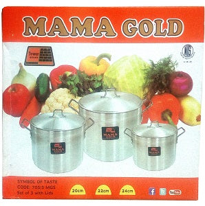 Tower Platinum Pot Set With Lid 1820 22 & 24 cm