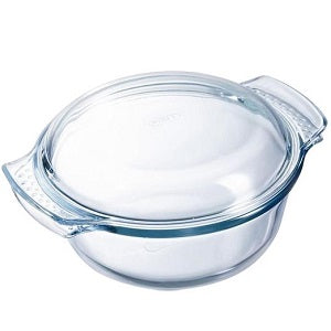 JH Glassware Round Casserole With Lid Medium