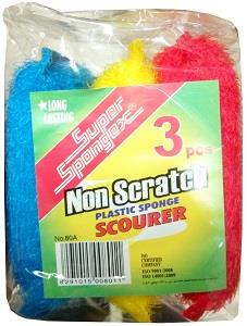 Super Spongex Non Scratch Plastic Sponge Scourer x3