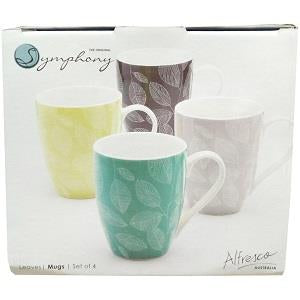 Symphony Alfresco Leaves Mugs x4