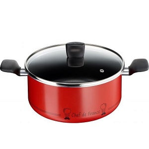 Tefal Just Chef De France Dutch Oven Pan With Lid 24 cm