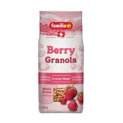 Familia Berry Granola Crunchy Muesli Strawberries & Raspberries 500 g