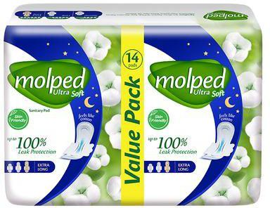 Molped Sanitary Pad Ultra Soft Extra Long x14