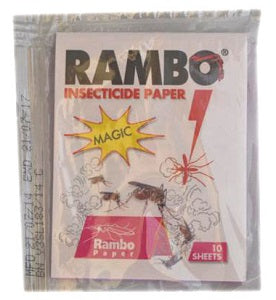 Rambo Insecticide Paper For Mosquitoes 10 Sheets x10