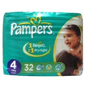 Pampers Baby Dry Size 4 Maxi 7-18 kg x32 (NG) x4