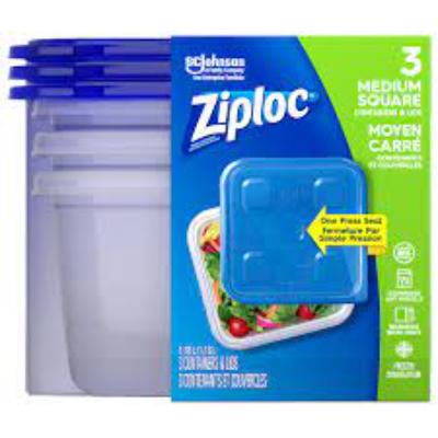 Ziploc Medium Square Containers & Lids 1.18 L x3