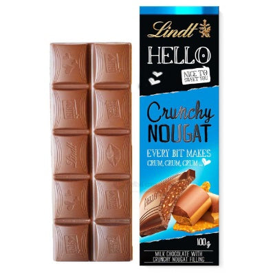 Lindt Hello Milk Chocolate With Crunchy Nougat Filling 100 g