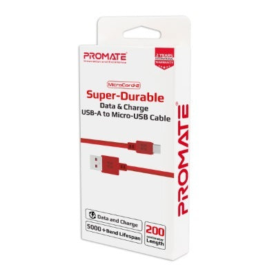 Promate Cable Microcord-2 Maroon