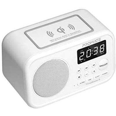 Promate Mini Speaker Timebridge-Qi White