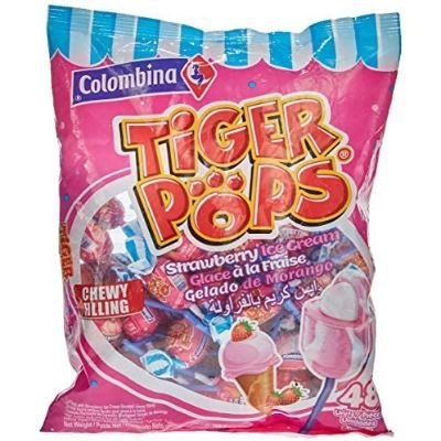 Colombina Strawberry Ice Cream Tiger Pops 768 g x48