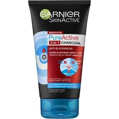 Garnier Pure Active 3 in 1 Charcoal Anti-Blackheads 150 ml