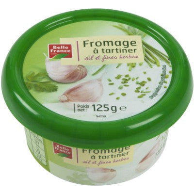 Belle France Fromage A Tartiner Ail Et Fines Herbs 125 g (Cheese Spread With Garlic & Herbs)