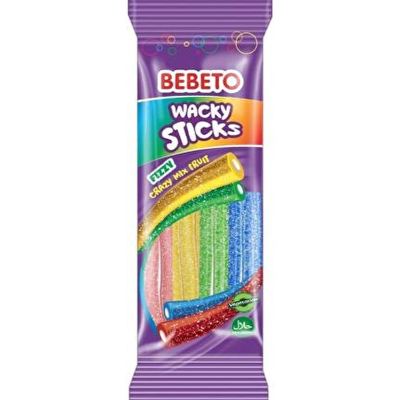 Bebeto Wacky Sticks Fizzy Mix Fruit 180 g