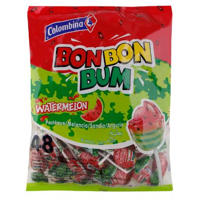 Colombina Watermelon Bubble Gum Pops 816 g x48
