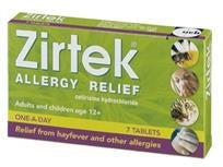 Zirtek Allergy Relief 7 Tablets