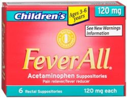 FeverAll 120 mg 6 Suppositories