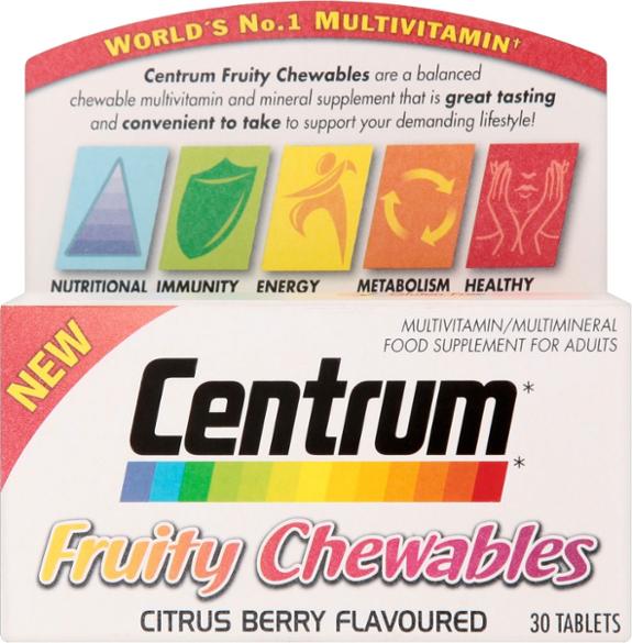 Centrum Fruity Chewables 30 Tablets