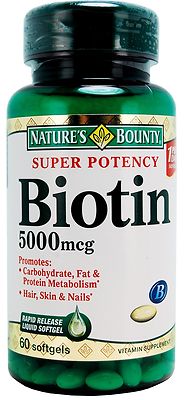 Nature's Bounty Biotin 5000 mcg 60 Soft Gels