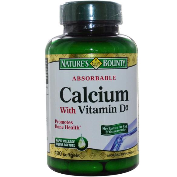 Nature's Bounty Calcium + Vitamin D3 100 Soft Gels
