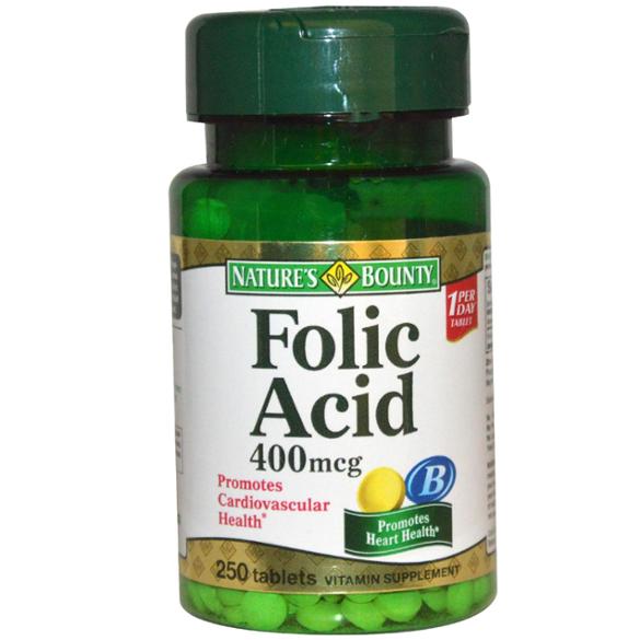 Nature's Bounty Folic Acid 400 mcg 250 Tablets