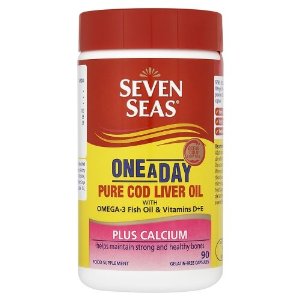 Seven Seas Cod Liver Oil + Calcium 90 Capsules