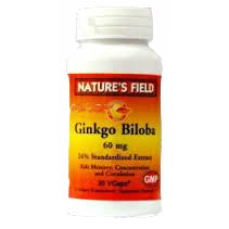 Nature's Field Ginkgo Biloba 60 mg 30 Capsules