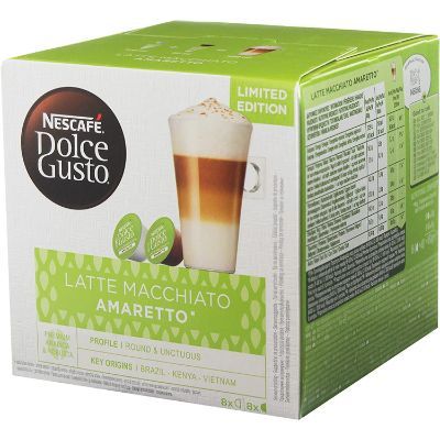 Nescafe Dolce Gusto Latte Macchiato Amaretto x8 Milk, x8 Coffee Capsules