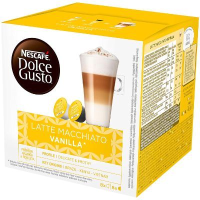 Nescafe Dolce Gusto Latte Macchiato Vanilla x8 Milk, x8 Coffee Capsules