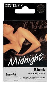 Contempo Midnight Black 3 Condoms